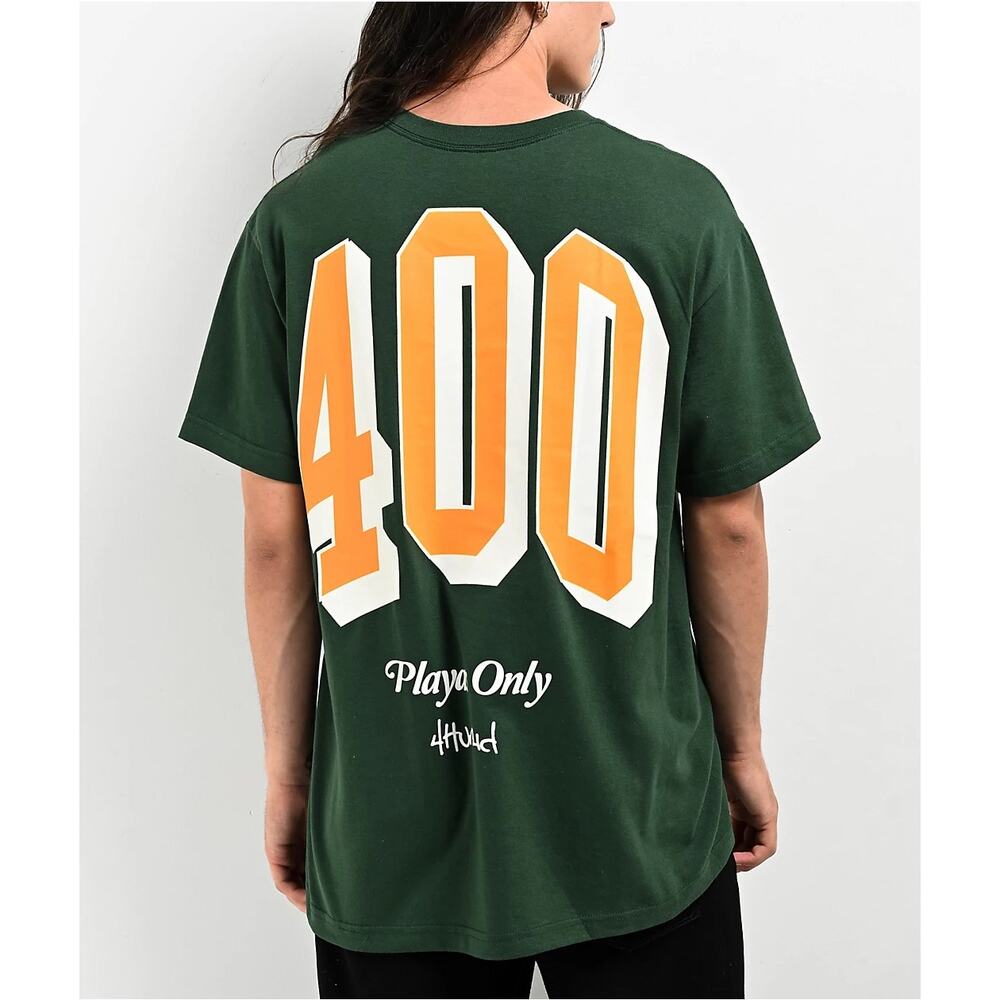 4Hunnid YG Men's T-Shirt EST 1990 Short Sleeve Crewneck Tee in Green